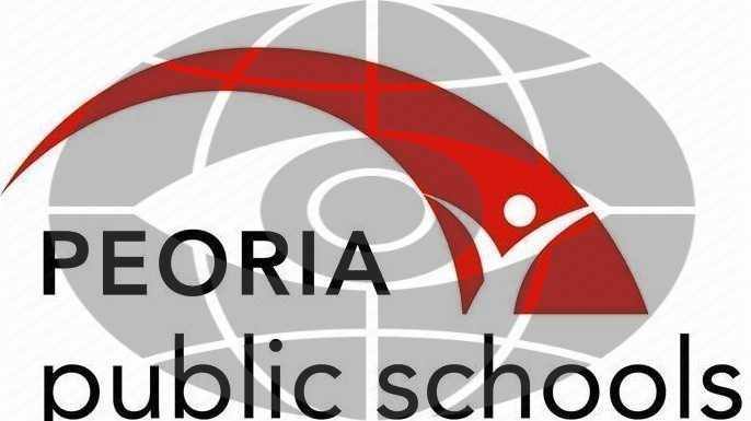 Peoria Public Schools District 150 logo with surveillance eyeball