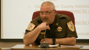 McLean County Sheriff Matt Lane speaking at Justice Committee meeting