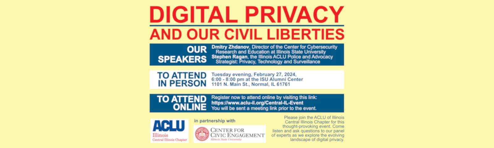 ACLU poster for Digital Privacy & Our Civil Liberties